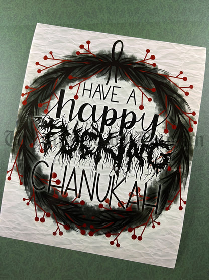 Dirty Winter Holidays | Wreath, Christmas, Holiday, Hanukkah, Yuletide, Kwanzaa, Feliz Navidad, Noel, Chanukah, Traditional Tattoo Art (Last Call)