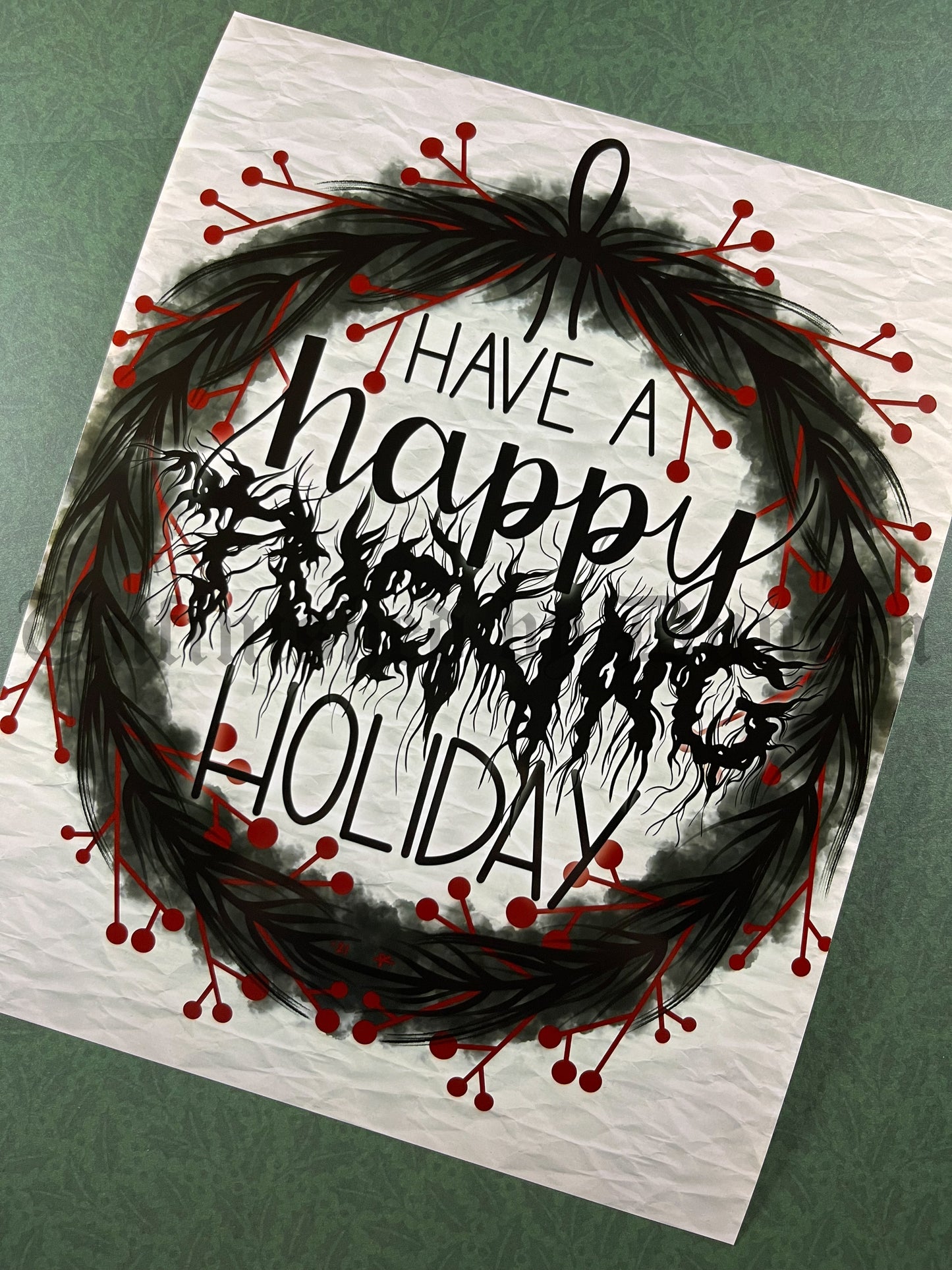 Dirty Winter Holidays | Wreath, Christmas, Holiday, Hanukkah, Yuletide, Kwanzaa, Feliz Navidad, Noel, Chanukah, Traditional Tattoo Art (Last Call)