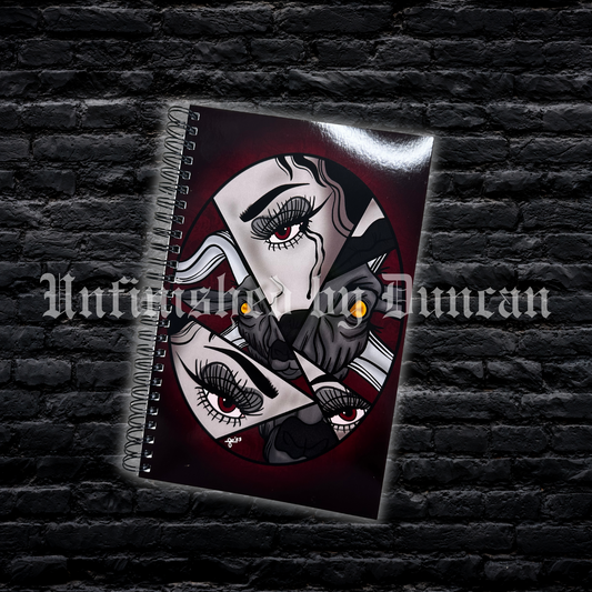 Lady Sophia Notebook | Baphomet, Broken Mirror, Traditional Tatoo Inspired Art Design