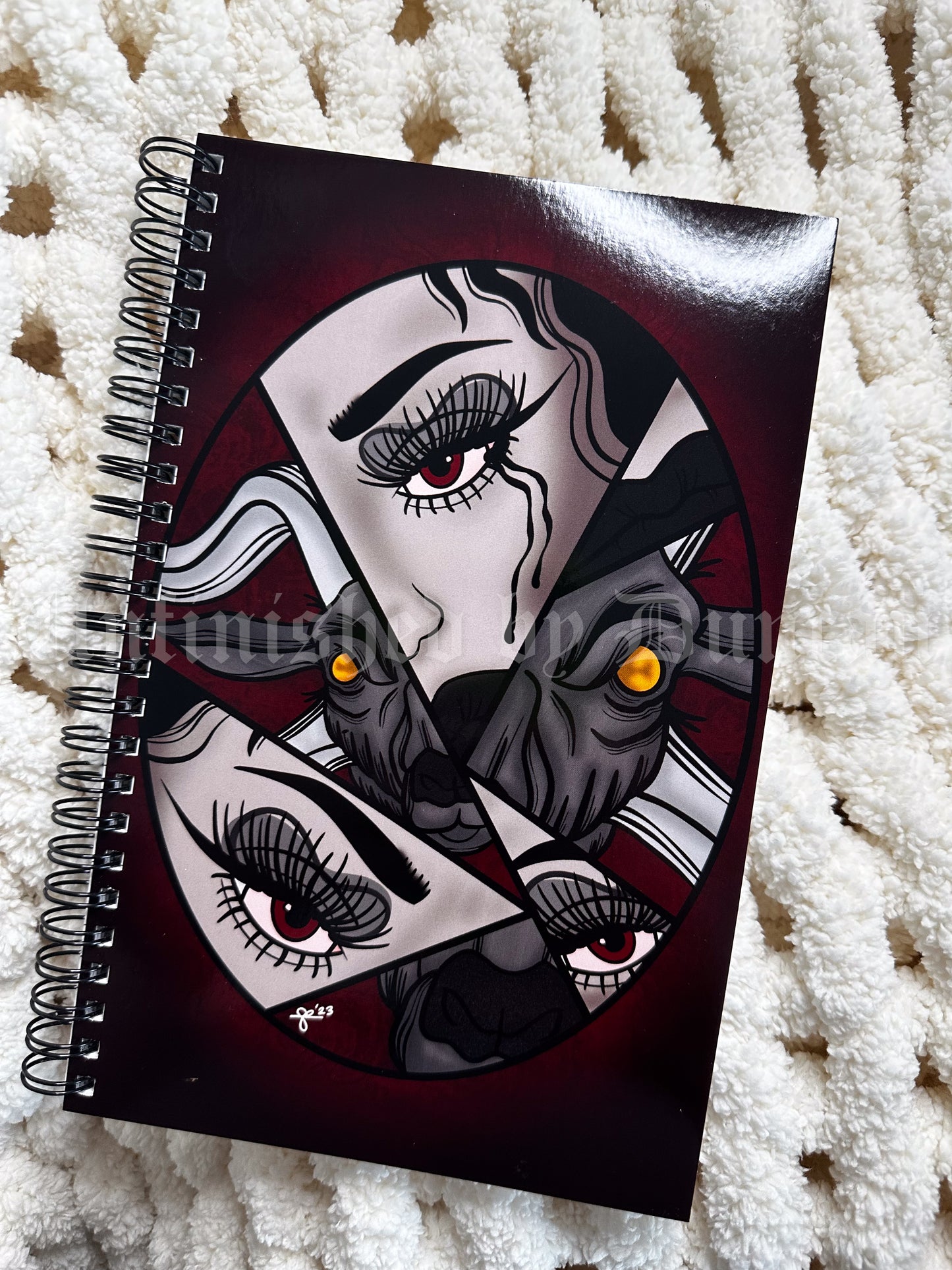 Lady Sophia Notebook | Baphomet, Broken Mirror, Traditional Tatoo Inspired Art Design