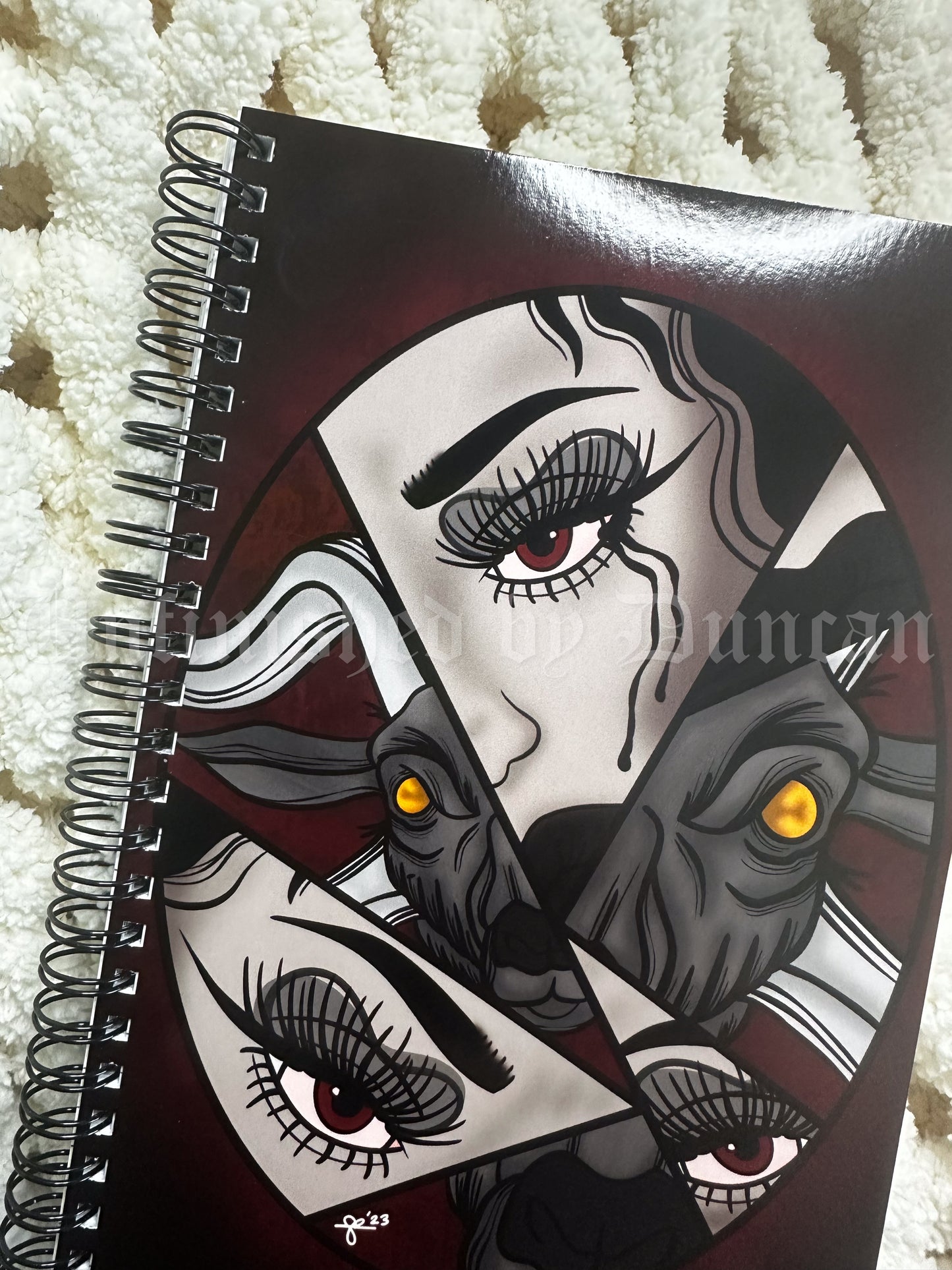 Lady Sophia Notebook | Baphomet, Broken Mirror, Traditional Tatoo Inspired Art Design