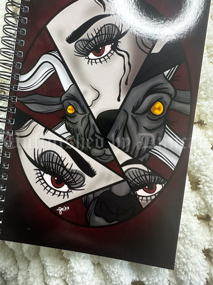 Lady Sophia Notebook | Baphomet, Broken Mirror, Traditional Tatoo Inspired Art Design