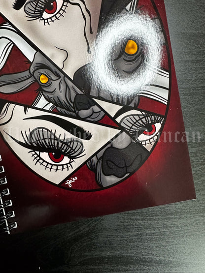 Lady Sophia Notebook | Baphomet, Broken Mirror, Traditional Tatoo Inspired Art Design