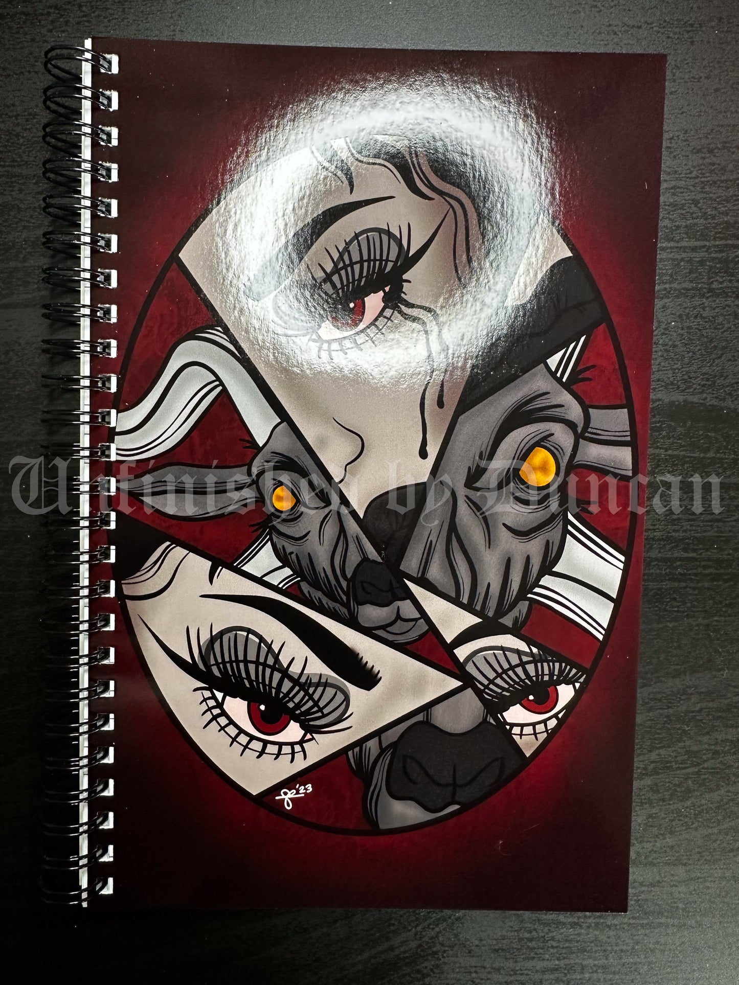 Lady Sophia Notebook | Baphomet, Broken Mirror, Traditional Tatoo Inspired Art Design