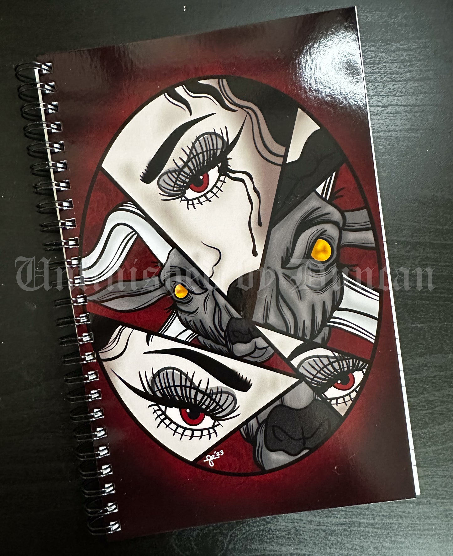 Lady Sophia Notebook | Baphomet, Broken Mirror, Traditional Tatoo Inspired Art Design