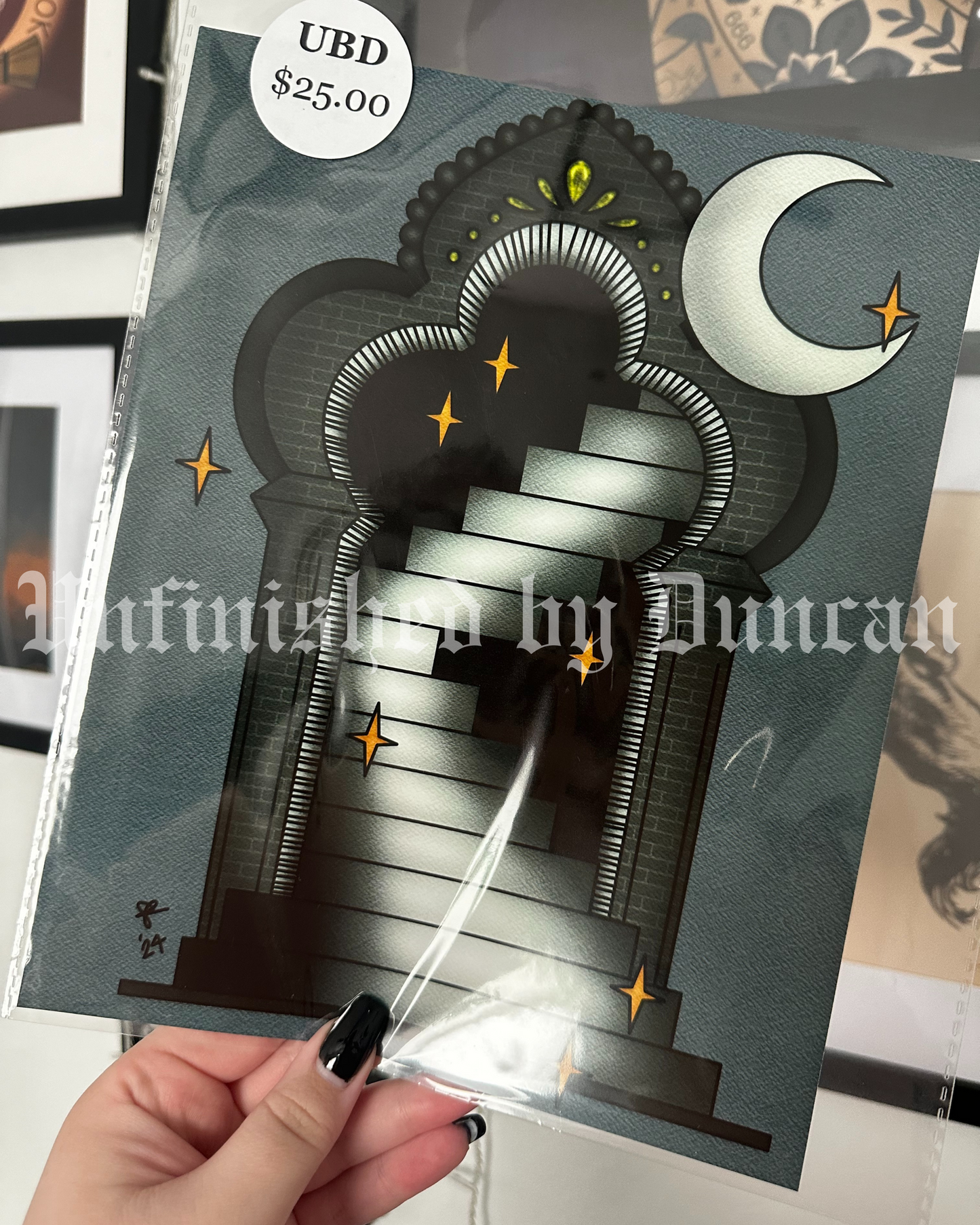 Stairway to Midnight | Traditional Tattoo Inspired Art Print