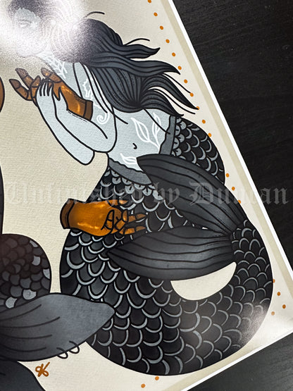 Siren Song | Mermaid Traditional Tattoo Inspired Art Print