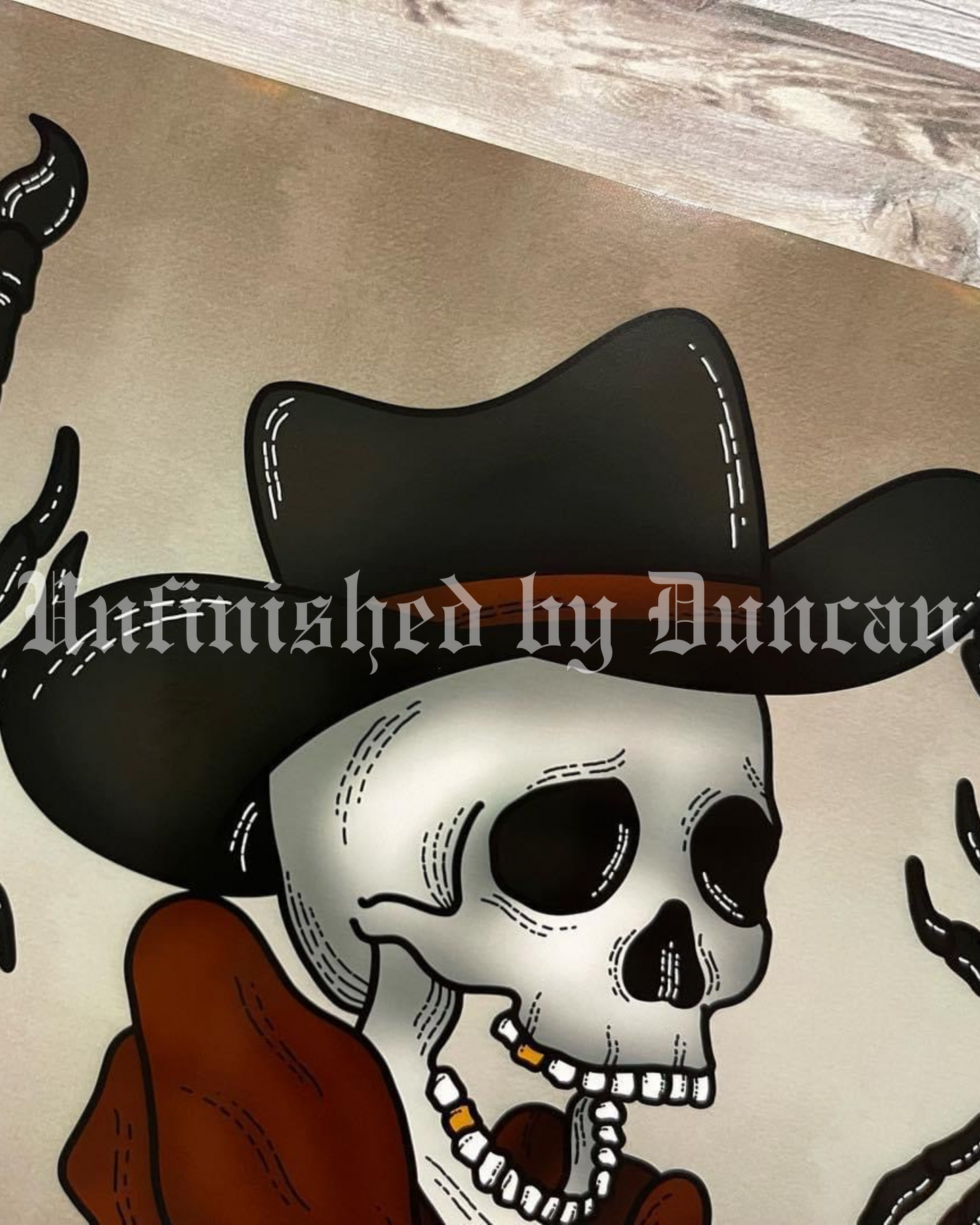 The Sheriff | Western, Scorpion, & Skeletal Traditional Tattoo Inspired Art Print