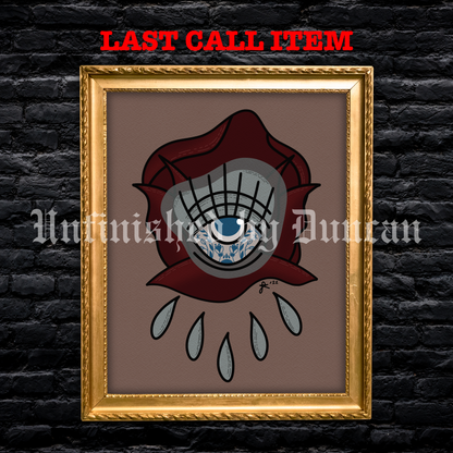 Seeker | Rose, Floral Design, Eyeball, Tattooed Eye, Traditional Tattoo Art (Last Call)