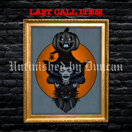 Hot Ghoul Ritual | Traditional Tattoo Inspired Art Print (Last Call)