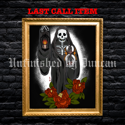 Grim Reaper Enlightening | Traditional Tattoo Inspired Art Print (Last Call)