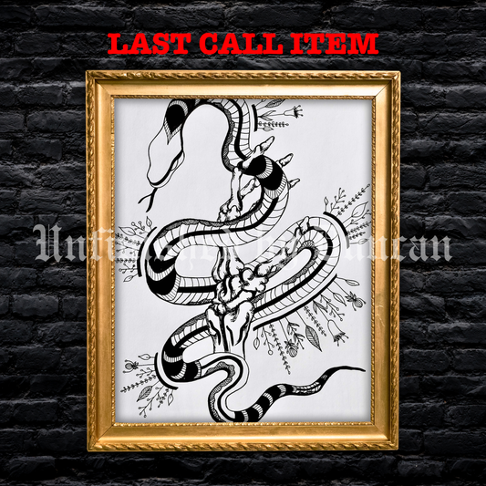 Skeletal Snake | Traditional Tattoo Inspired Art Print (Last Call)
