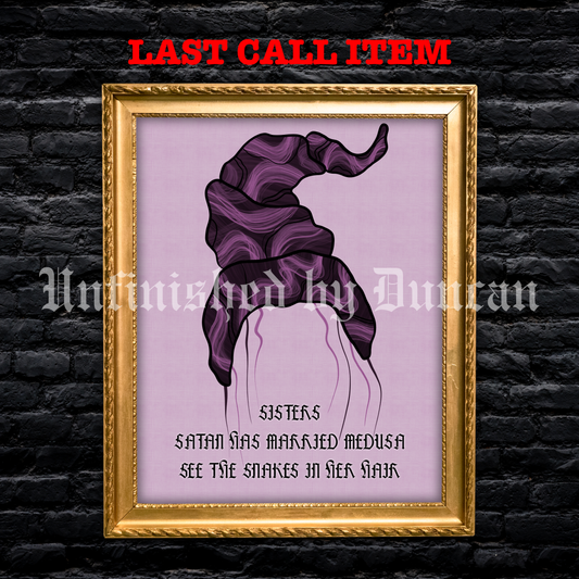 See The Snakes In Her Hair | Traditional Tattoo Inspired Art Print (Last Call)