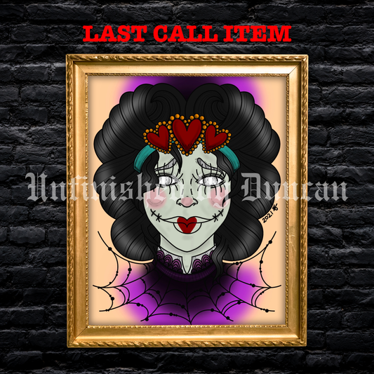 Ringerleader Queen of Chaos | Clown, Vintage Inspired, Retro, Traditional Tattoo Inspired Art Print (Last Call)
