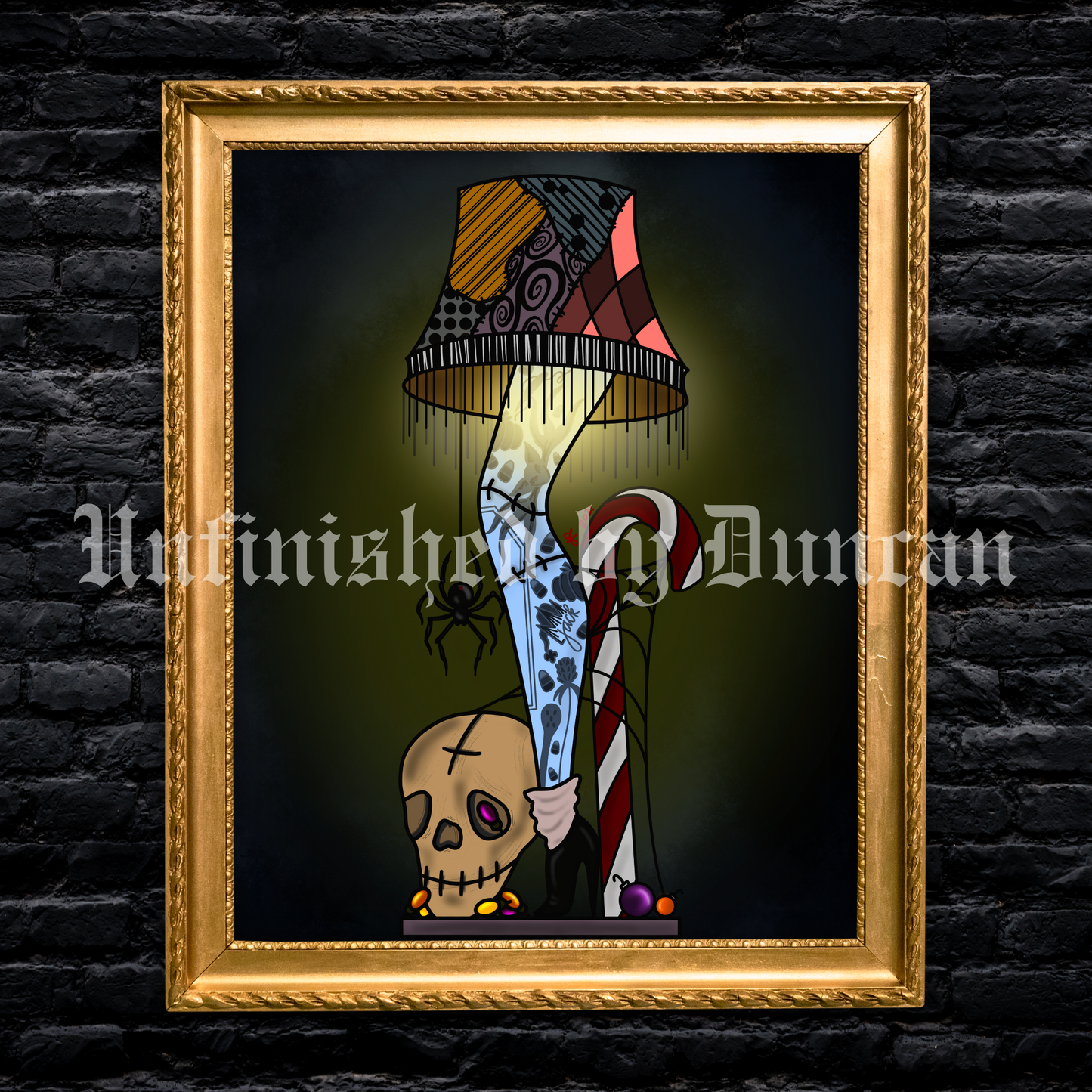 Sally's Lamp | Nightmare Before Christmas x A Christmas Story, Traditional Tattoo Inspired Art Print