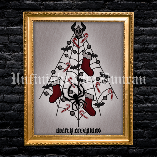 Merry Creepmas | Nightmare Before Christmas, Traditional Tattoo Inspired Art Print