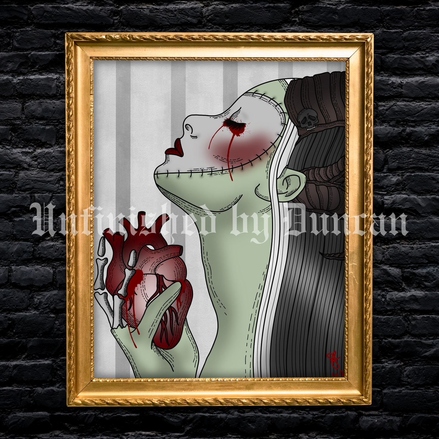 Heartthrob | Victorian, Frankenstein's Monster, Traditional Tattoo Inspired Art Print