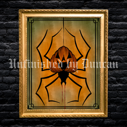 Arachn-O-Lantern | Halloween, Arachnid, Spider, & Jack-O-Lantern Inspired Art Print