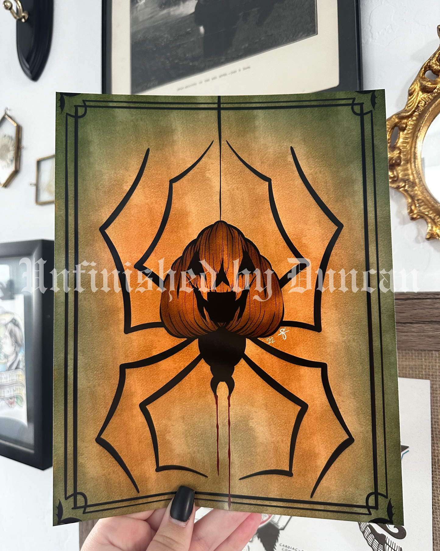 Arachn-O-Lantern | Halloween, Arachnid, Spider, & Jack-O-Lantern Inspired Art Print