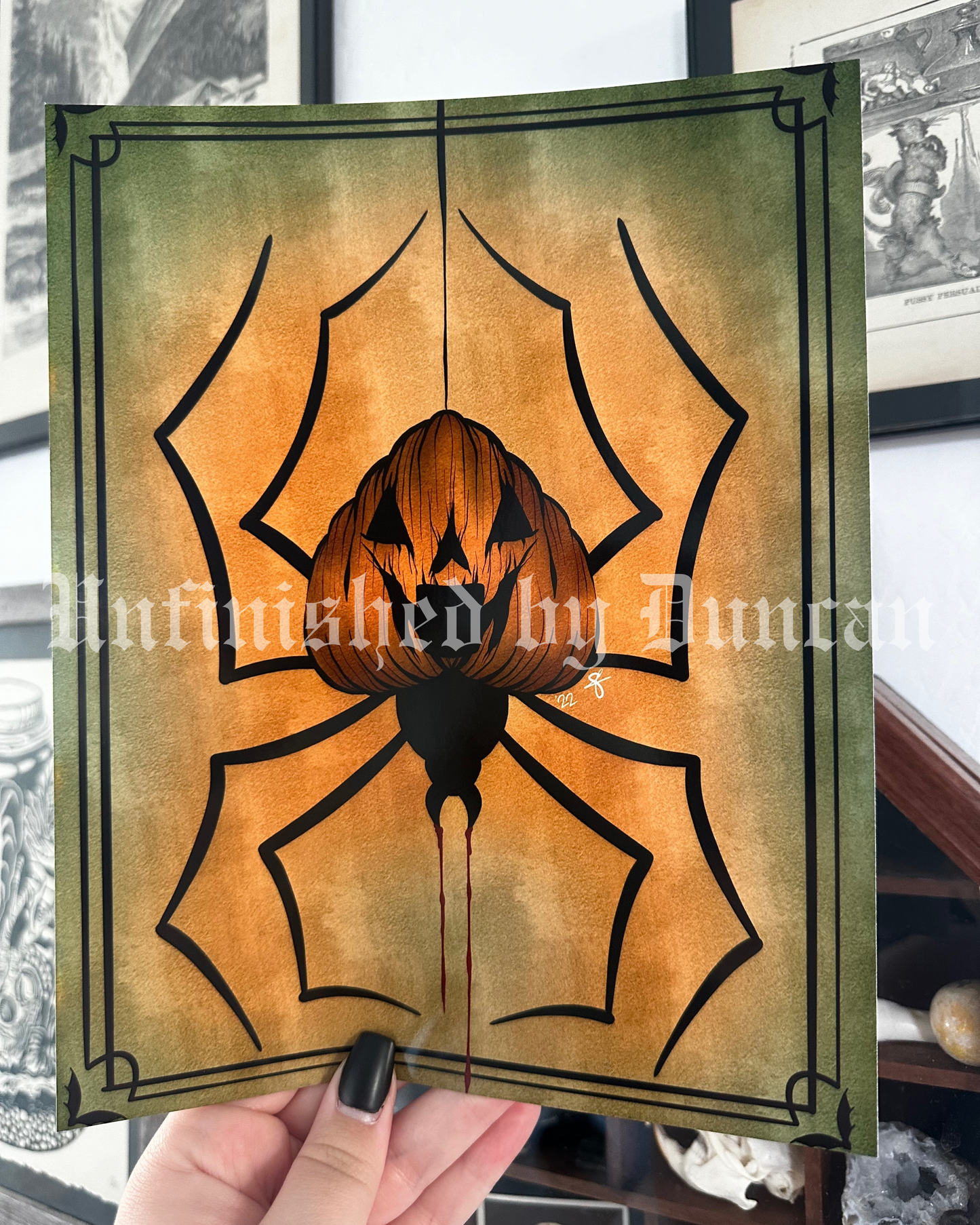 Arachn-O-Lantern | Halloween, Arachnid, Spider, & Jack-O-Lantern Inspired Art Print