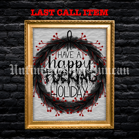 Dirty Winter Holidays | Wreath, Christmas, Holiday, Hanukkah, Yuletide, Kwanzaa, Feliz Navidad, Noel, Chanukah, Traditional Tattoo Art (Last Call)